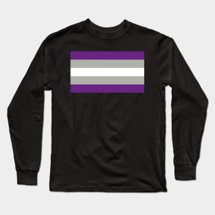 Flag of Gray Asexual Long Sleeve T-Shirt